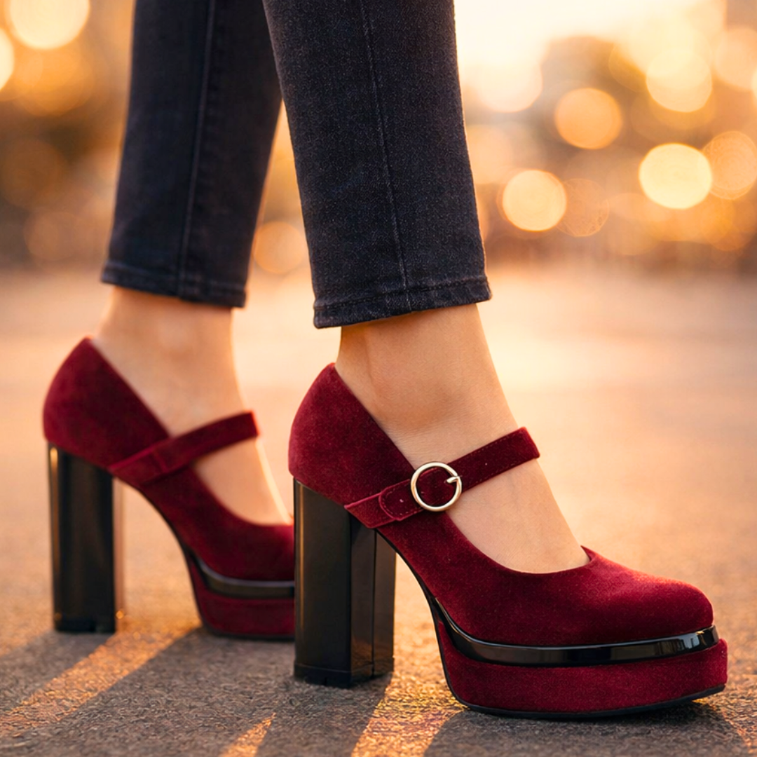 Women's Plush Velvet Platform Pumps Corvine