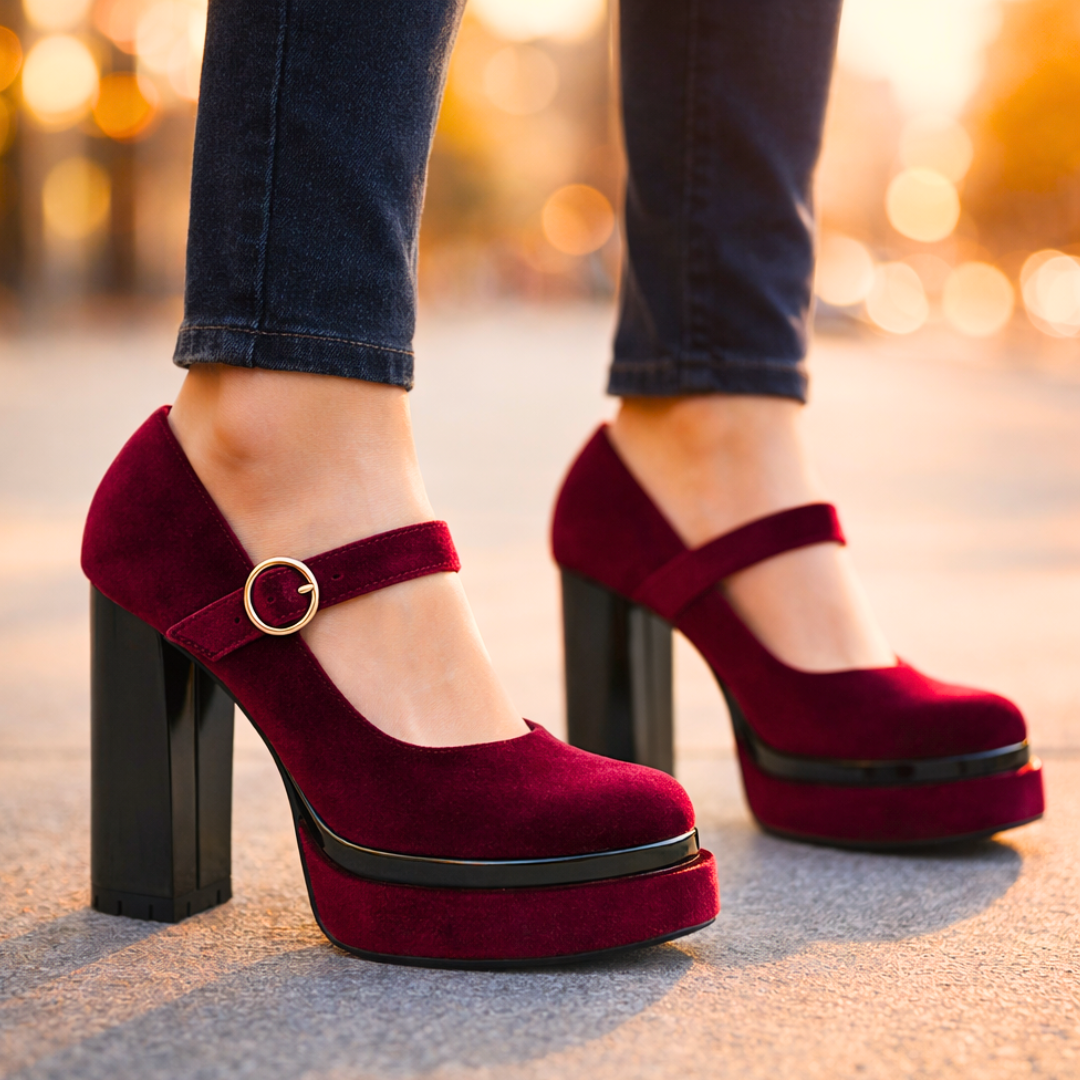 Women's Plush Velvet Platform Pumps Corvine