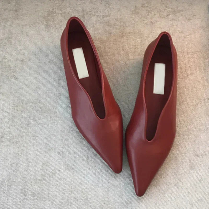 Women's Pointed Toe Retro Mules Shoes Corvine