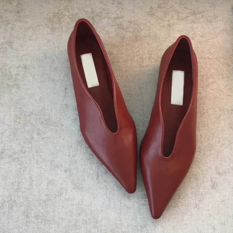 Women's Pointed Toe Retro Mules Shoes Corvine