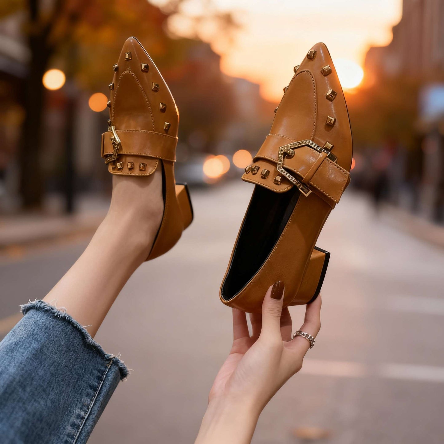 Women's Polished Vegan Leather Slip-Ons Corvine