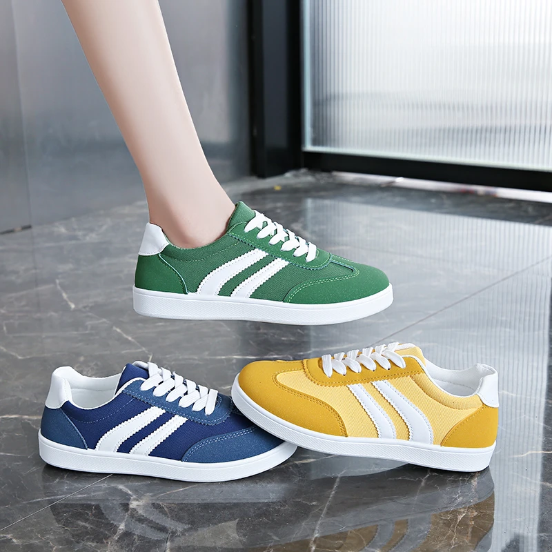Women's Premium Canvas Retro Trainers Corvine