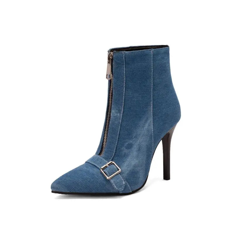 Women's Premium Denim Stiletto Booties Corvine