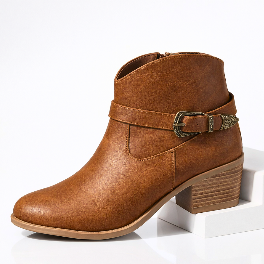 Women's Premium Leather Black Ankle Boots Corvine