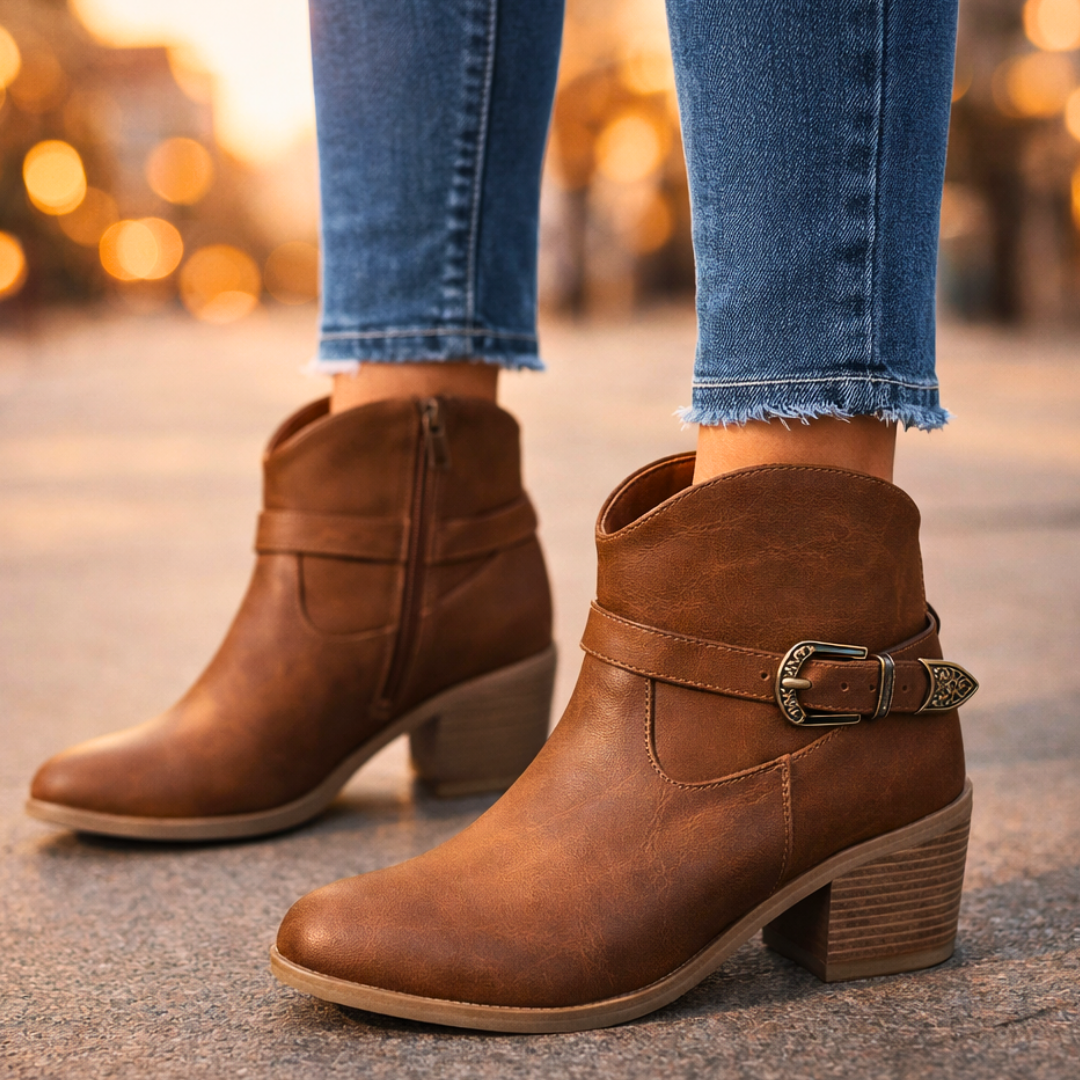 Women's Premium Leather Black Ankle Boots Corvine