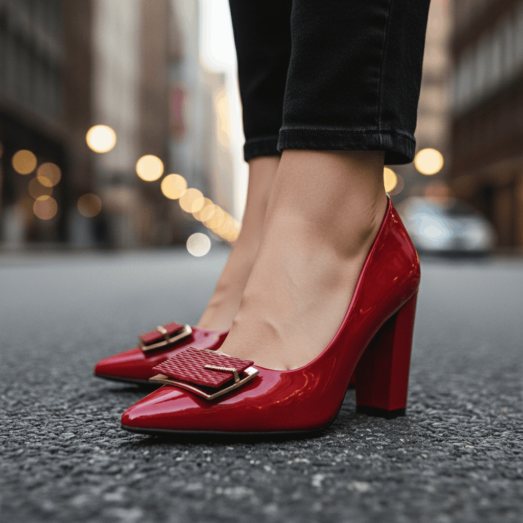 Women's Premium Leather Black Pointed Toe Heels Corvine
