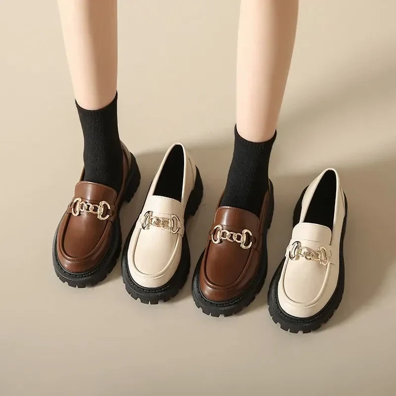Women's Premium Leather Chunky Loafers Corvine