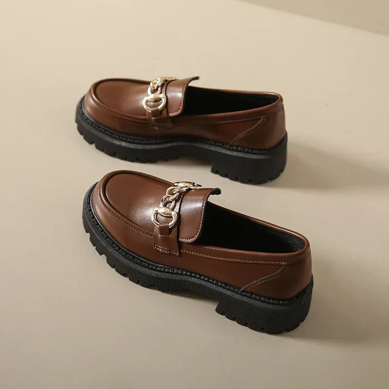 Women's Premium Leather Chunky Loafers Corvine
