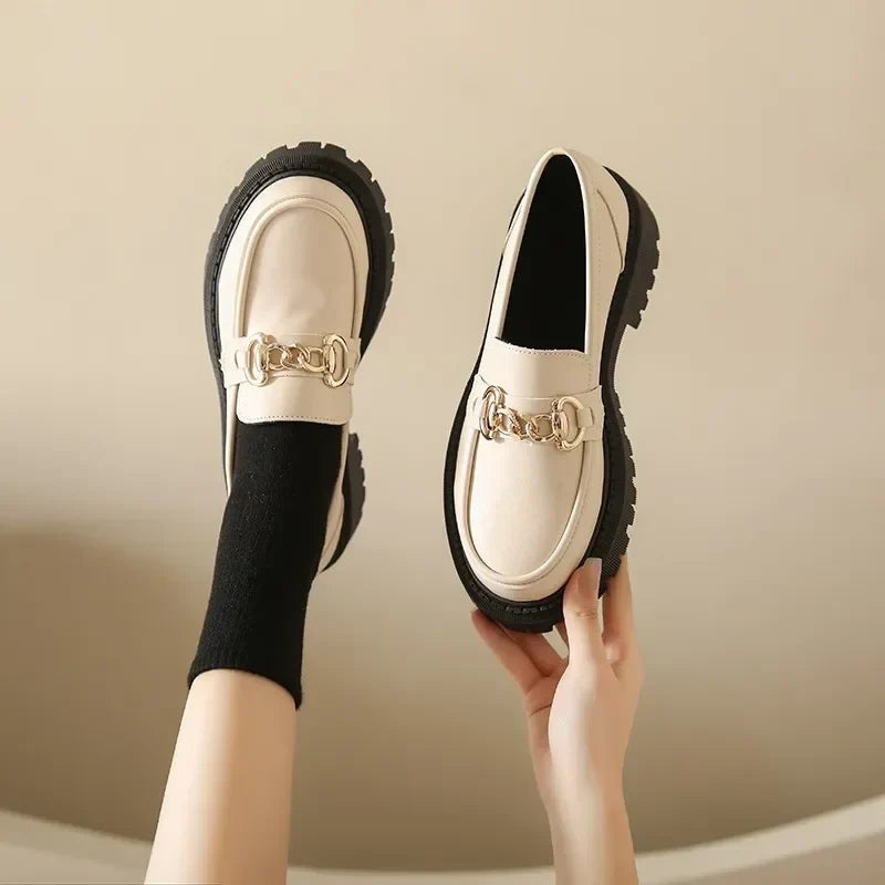Women's Premium Leather Chunky Loafers Corvine