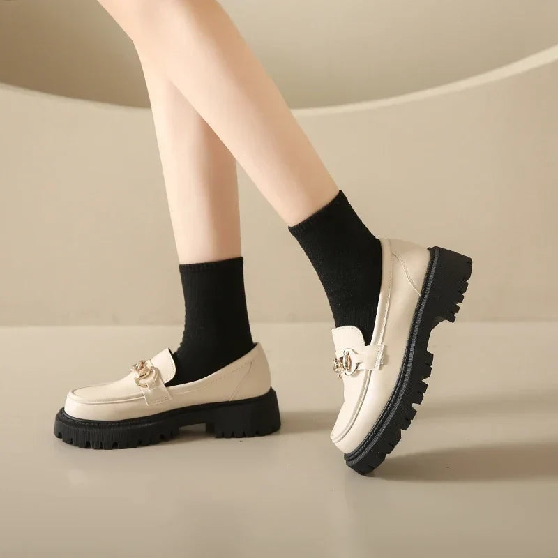 Women's Premium Leather Chunky Loafers Corvine
