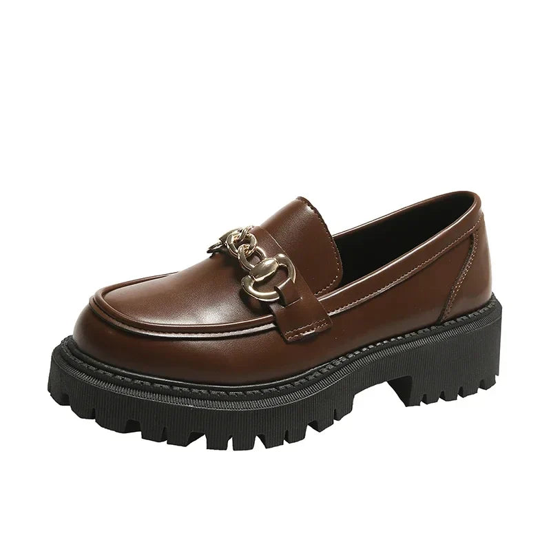 Women's Premium Leather Chunky Loafers Corvine
