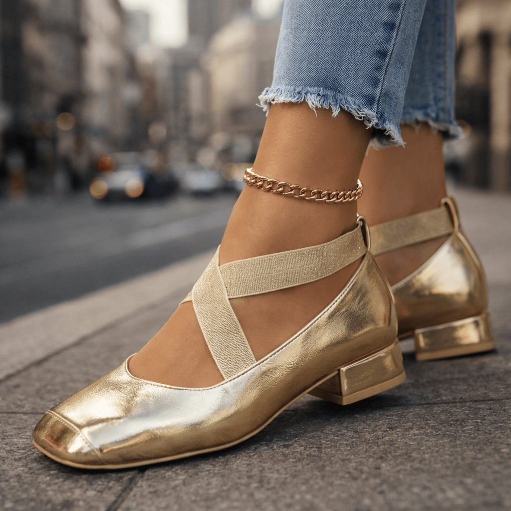 Women's Premium Leather Crossover Strap Heels Corvine