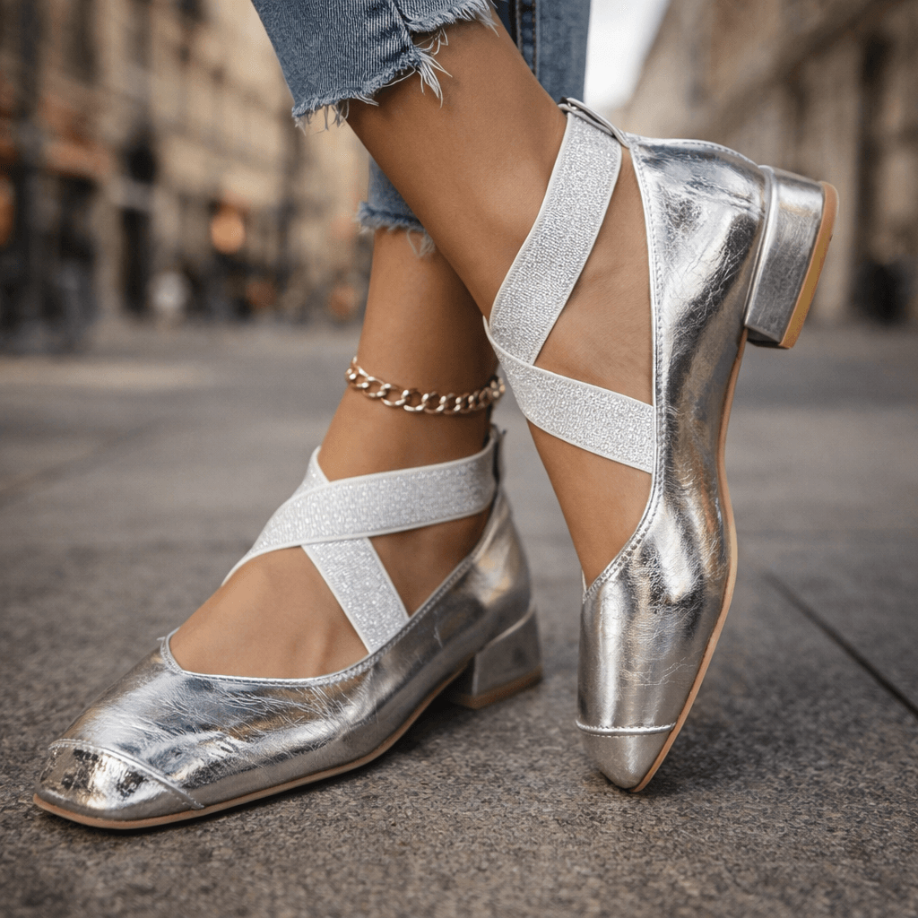 Women's Premium Leather Crossover Strap Heels Corvine