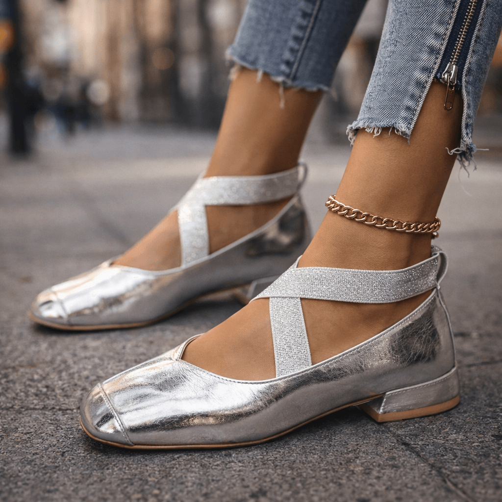 Women's Premium Leather Crossover Strap Heels Corvine