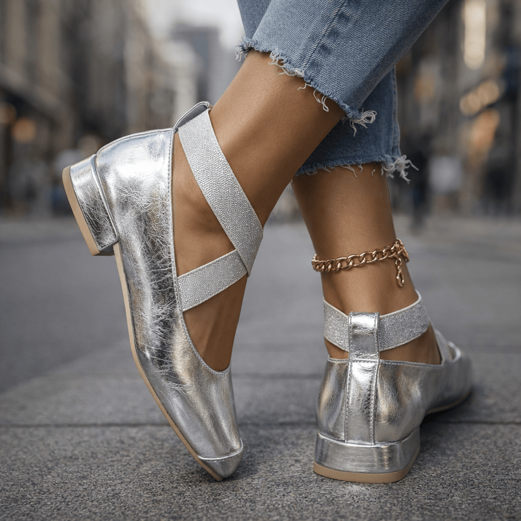 Women's Premium Leather Crossover Strap Heels Corvine