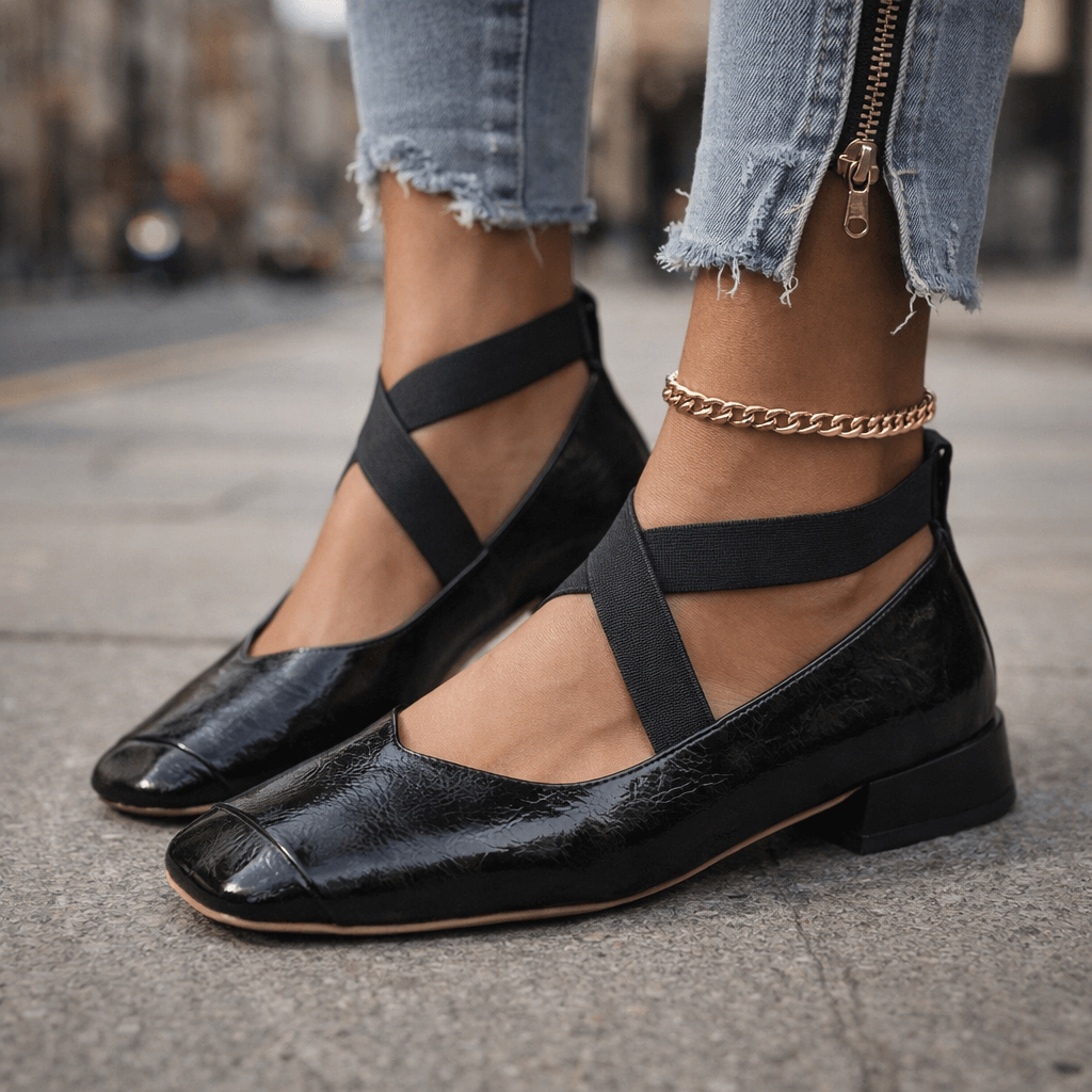 Women's Premium Leather Crossover Strap Heels Corvine