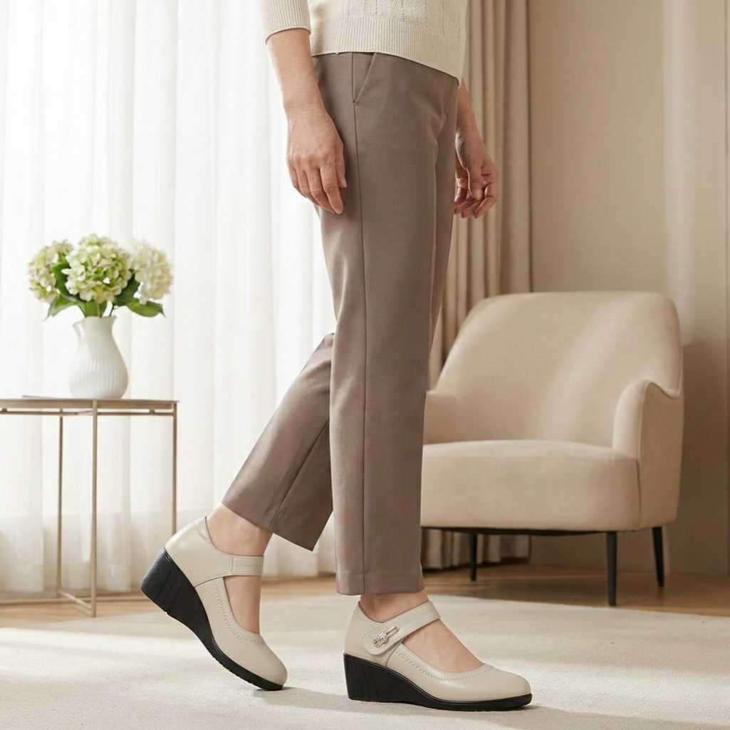 Women's Premium Leather Mid-Heel Comfort Shoes Corvine