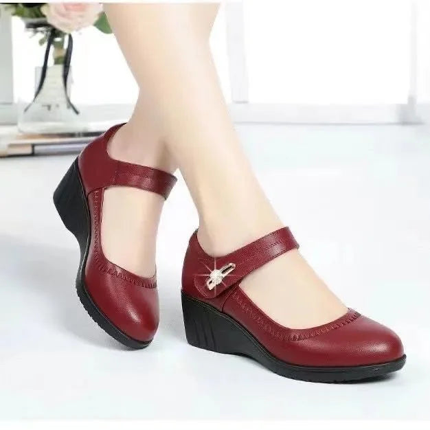 Women's Premium Leather Mid-Heel Comfort Shoes Corvine