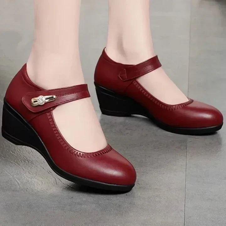Women's Premium Leather Mid-Heel Comfort Shoes Corvine