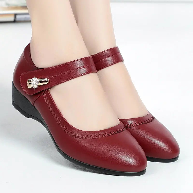 Women's Premium Leather Mid-Heel Comfort Shoes Corvine