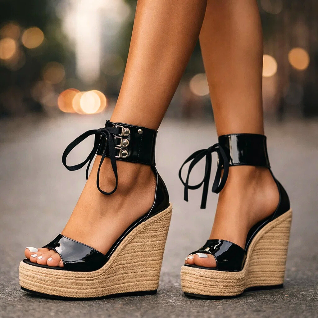 Women's Premium Leather Platform Heels Corvine