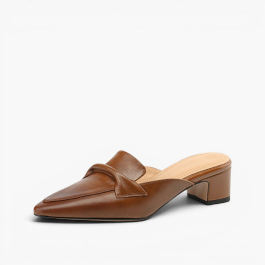 Women's Premium Leather Pointed Mules Shoes Corvine
