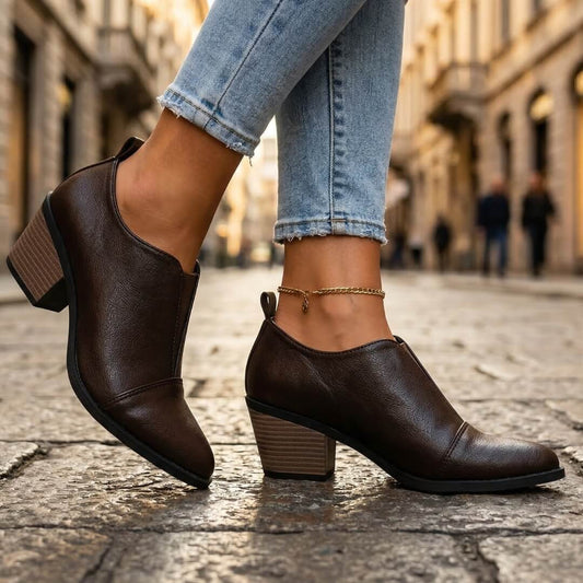 Women's Premium Leather Pointed Toe Heels Corvine