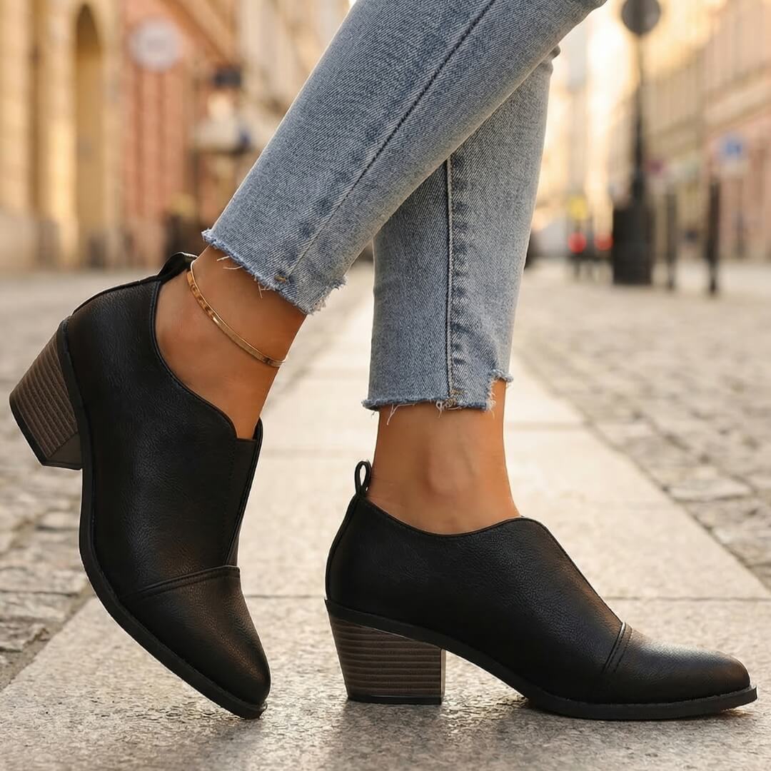 Women's Premium Leather Pointed Toe Heels Corvine