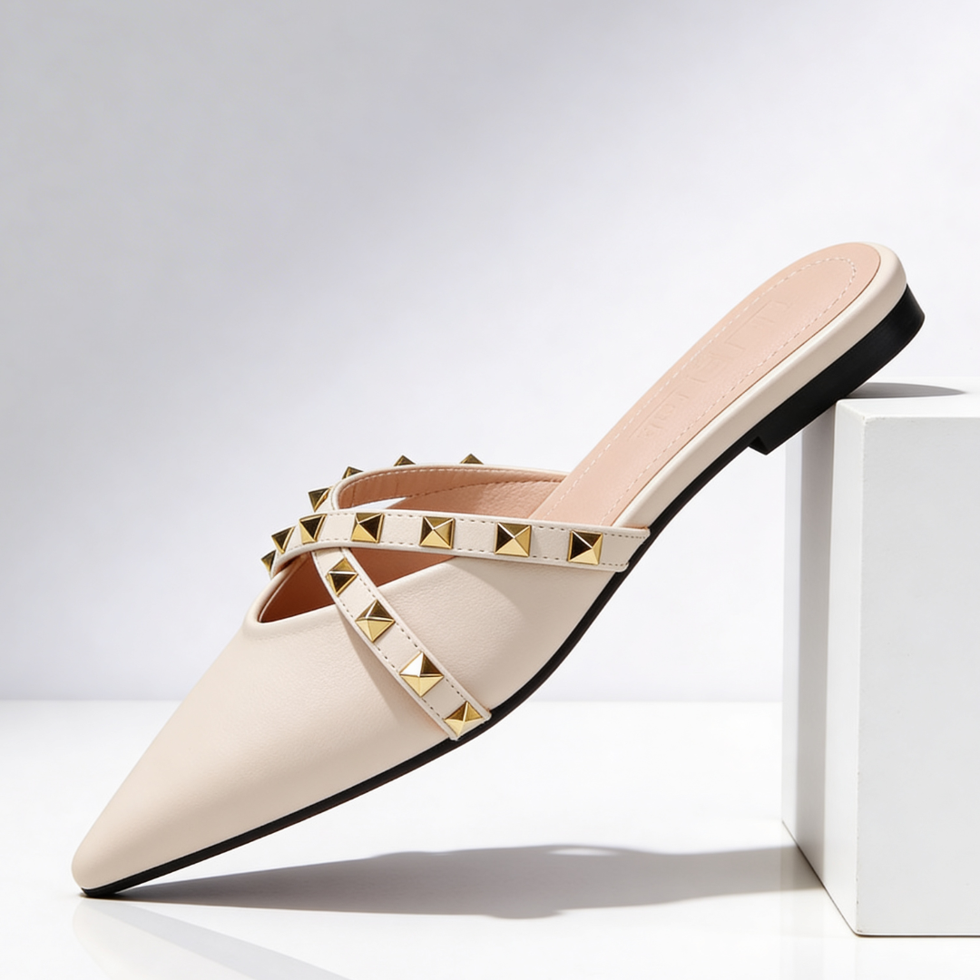 Women's Premium Leather Pointed Toe Mules Corvine
