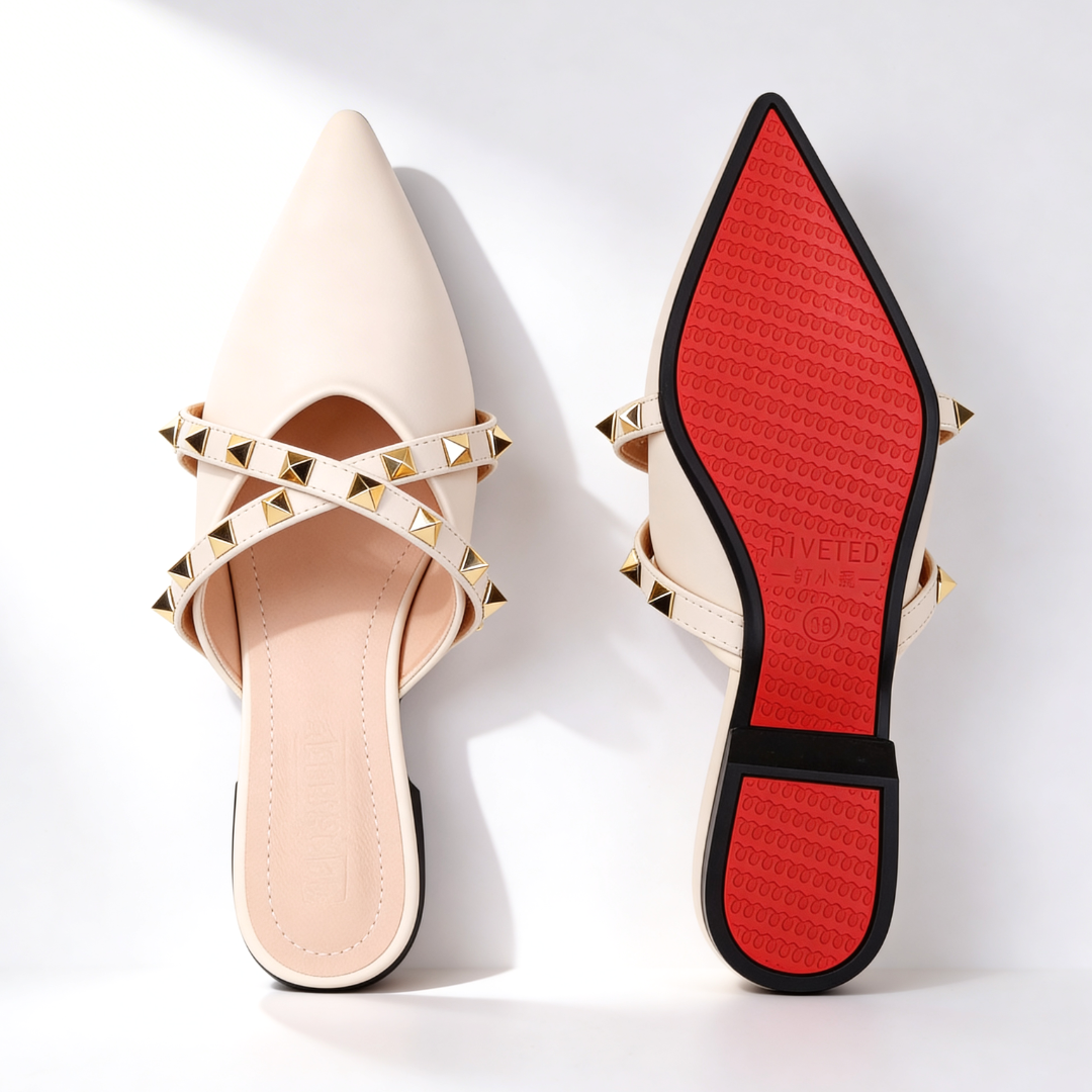 Women's Premium Leather Pointed Toe Mules Corvine