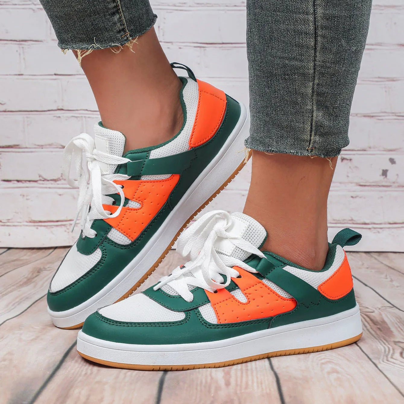 Women's Premium Leather Retro Trainers Corvine
