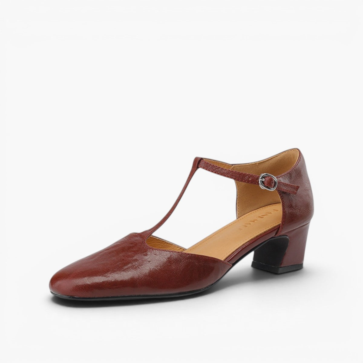 Women's Premium Leather T-Strap Heels Corvine