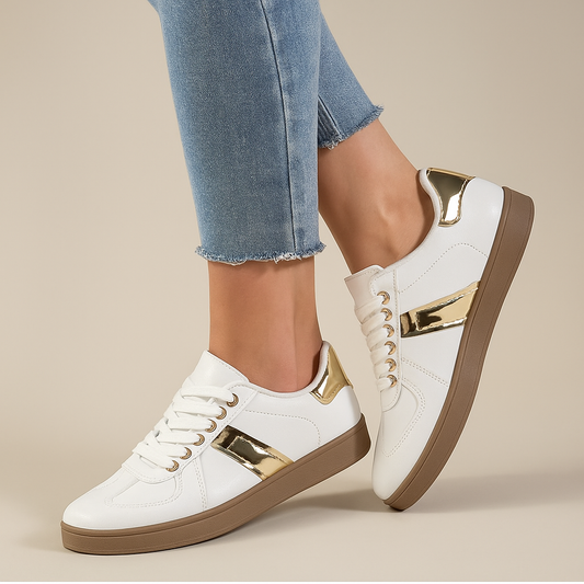 Women's Premium Leather White Trainers Corvine