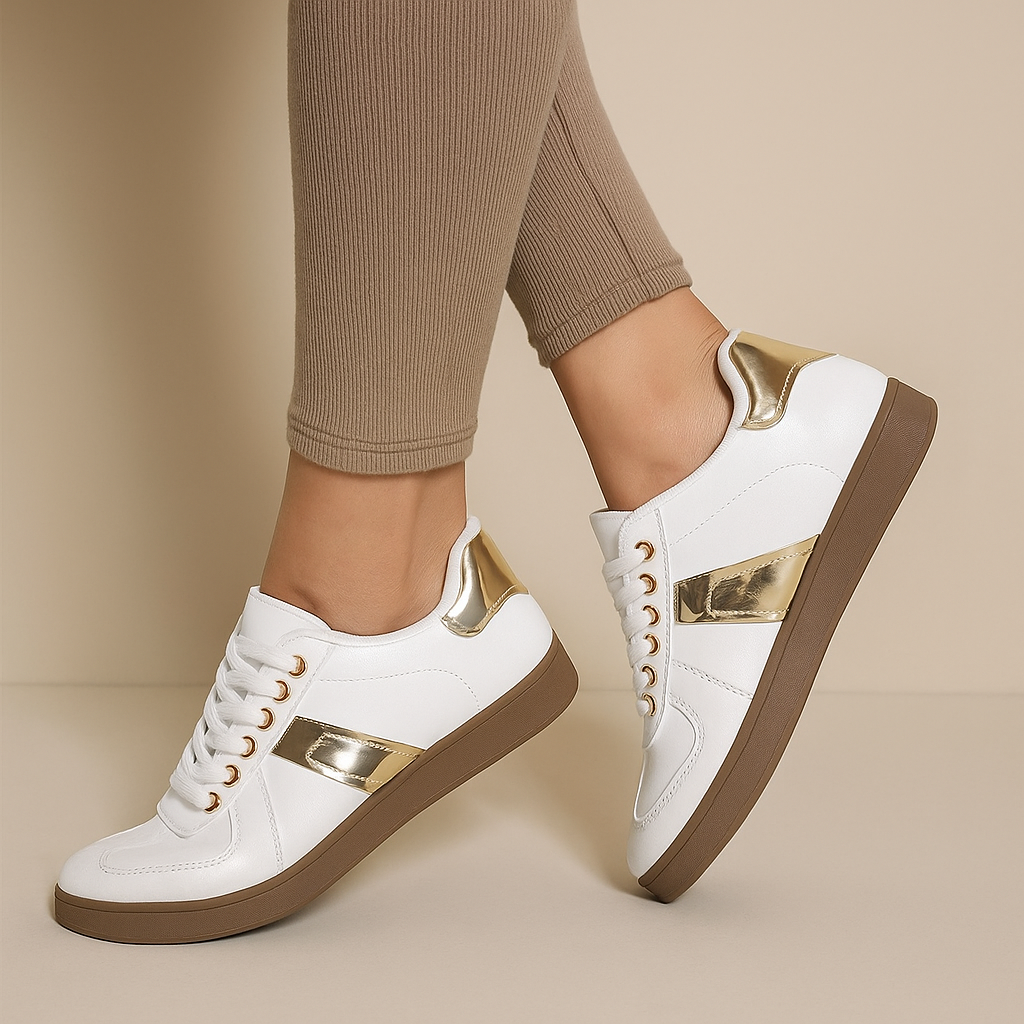 Women's Premium Leather White Trainers Corvine
