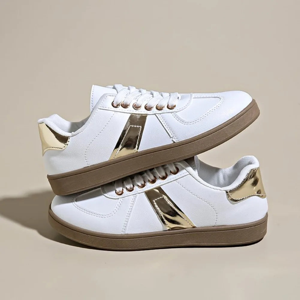 Women's Premium Leather White Trainers Corvine