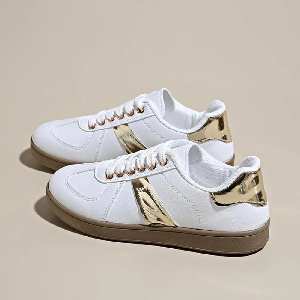 Women's Premium Leather White Trainers Corvine