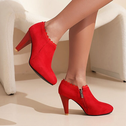 Women's Premium Soft Suede Block Heel Shoes Corvine