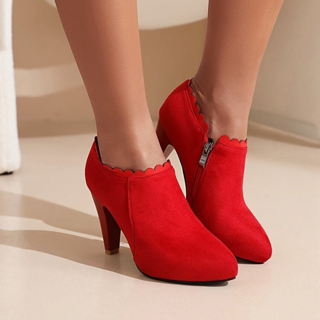 Women's Premium Soft Suede Block Heel Shoes Corvine