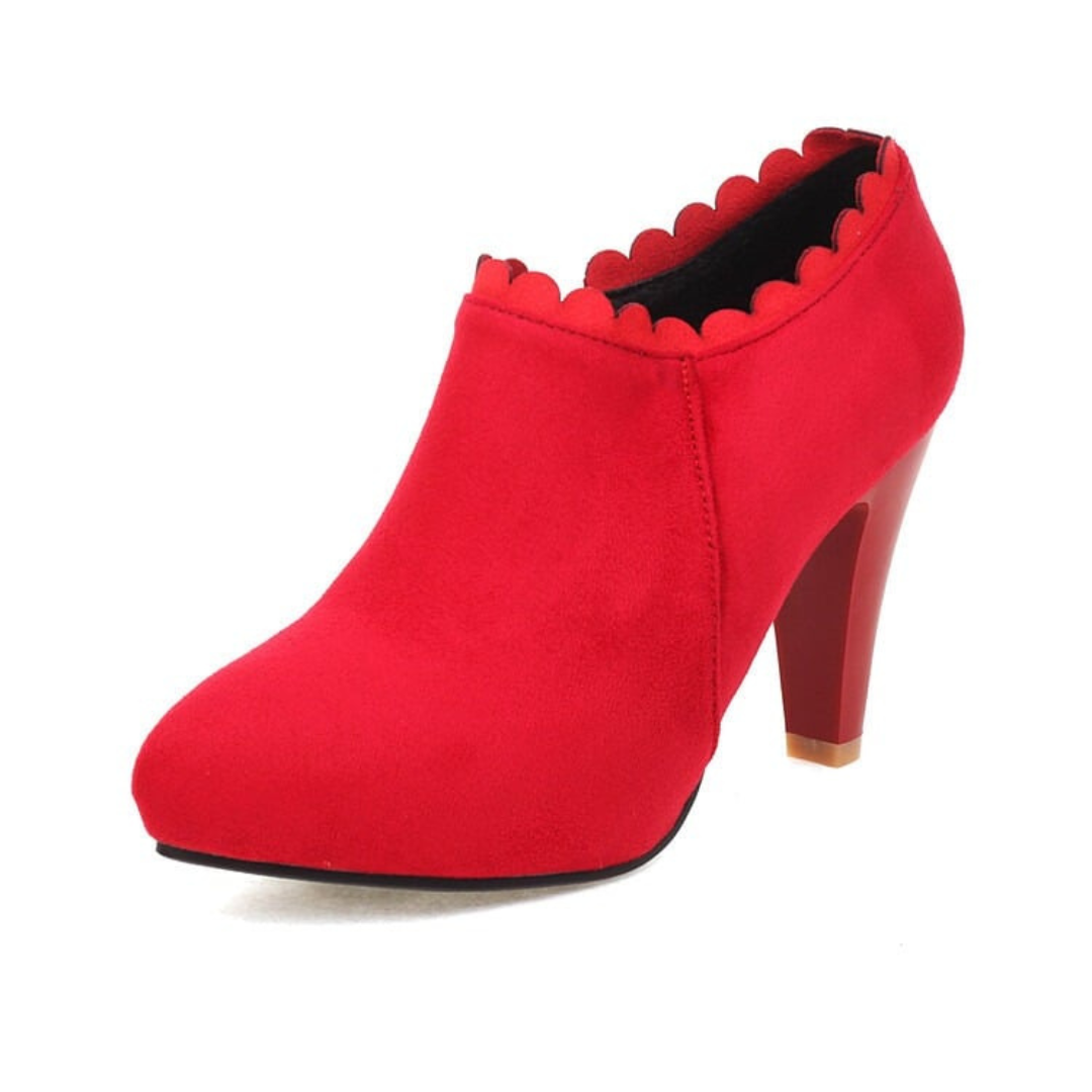Women's Premium Soft Suede Block Heel Shoes Corvine