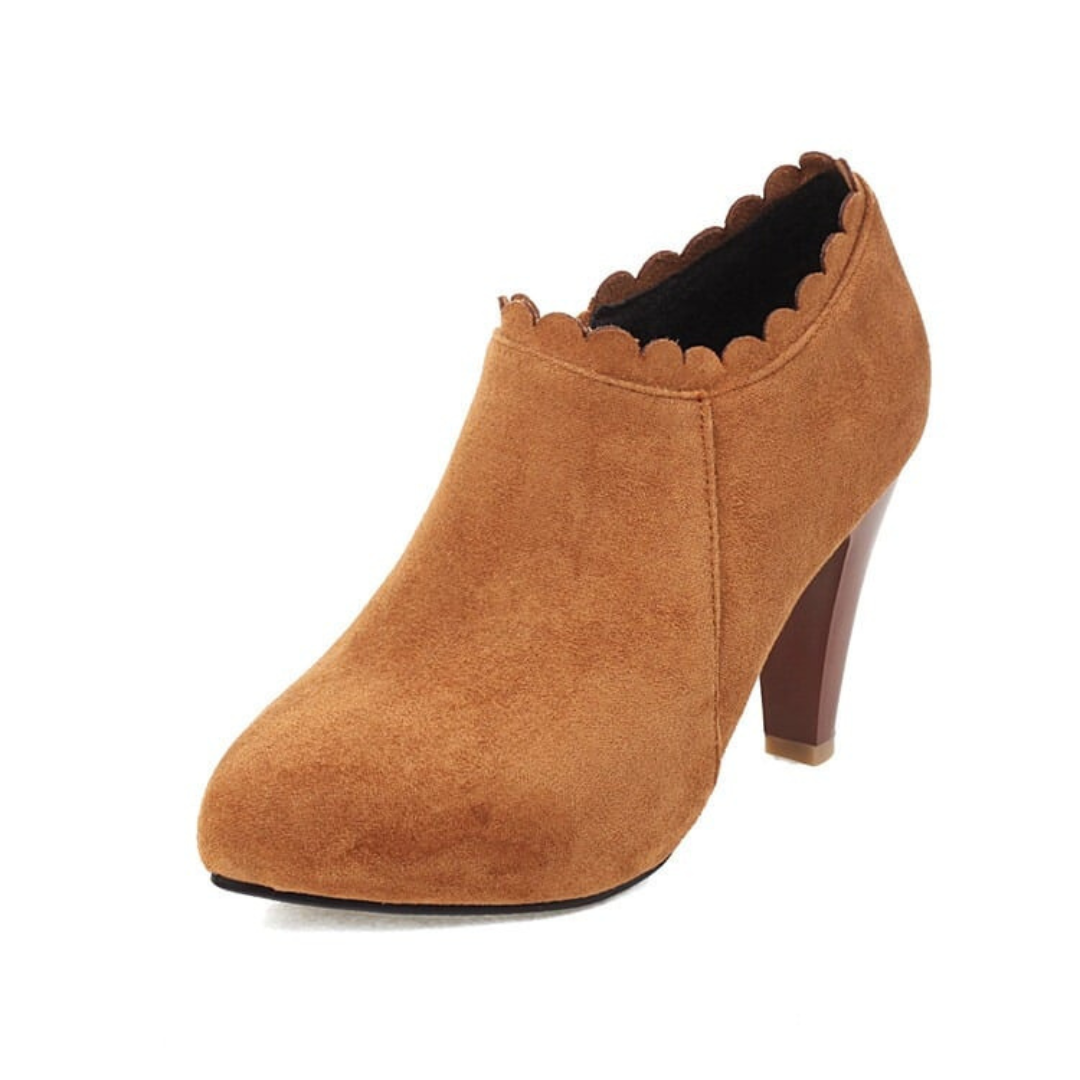 Women's Premium Soft Suede Block Heel Shoes Corvine