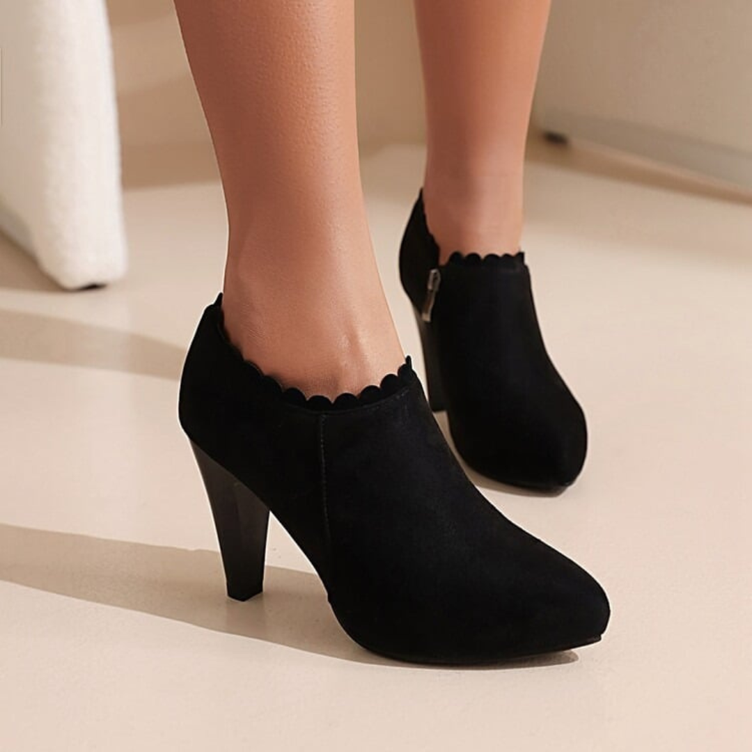 Women's Premium Soft Suede Block Heel Shoes Corvine