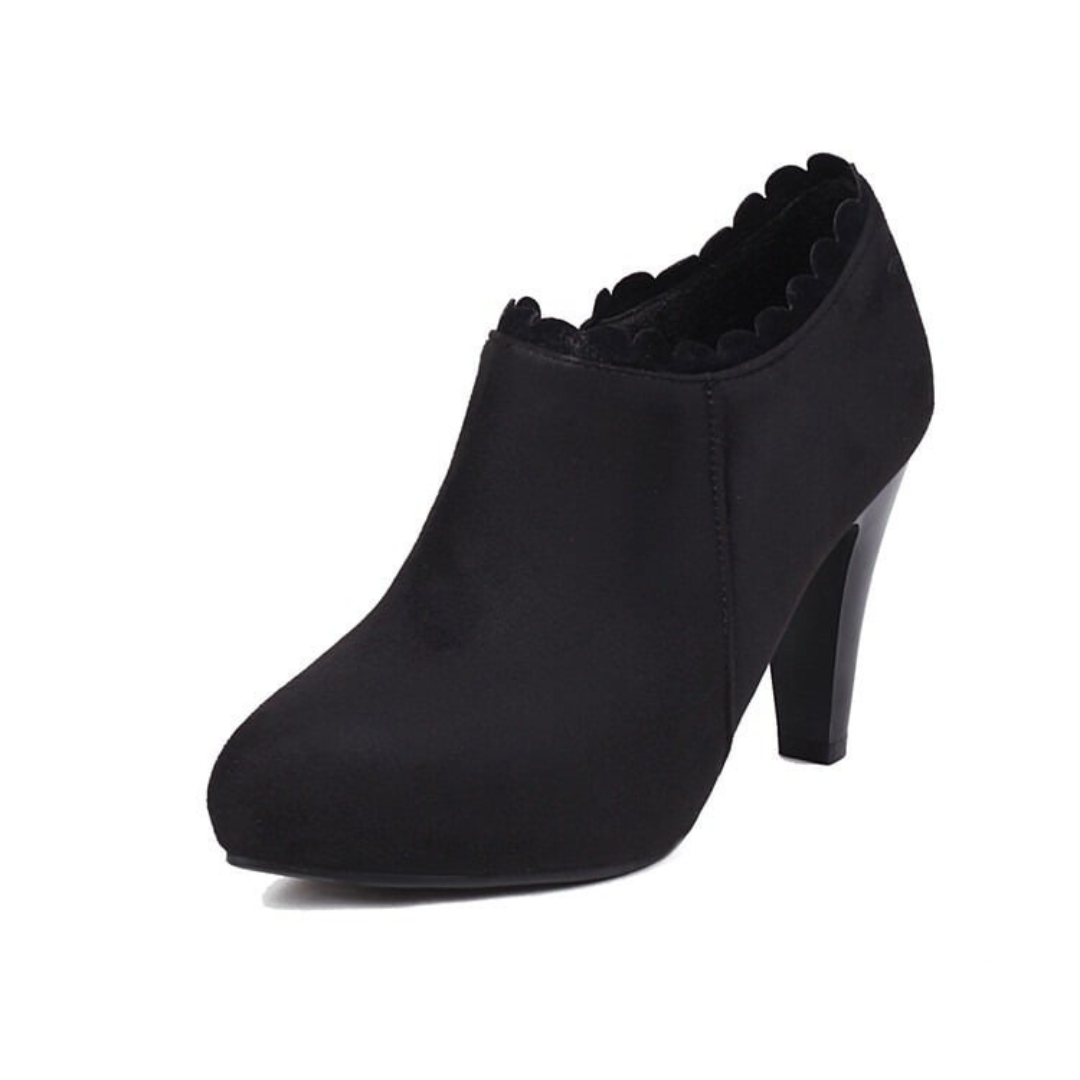 Women's Premium Soft Suede Block Heel Shoes Corvine
