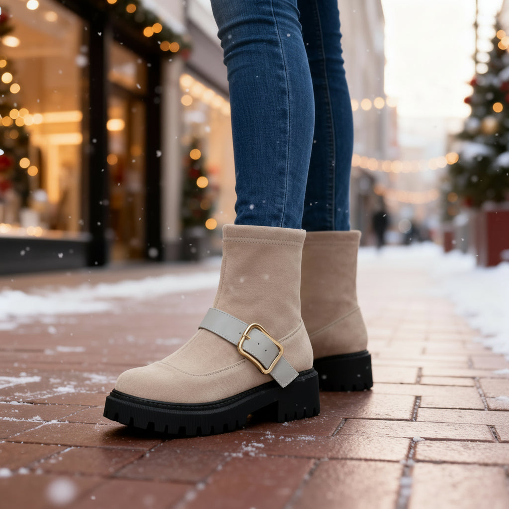 Women's Premium Suede Buckle Boots Corvine