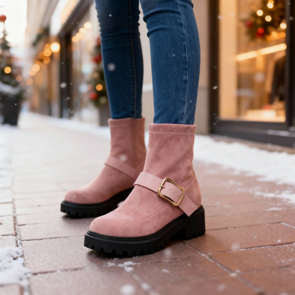Women's Premium Suede Buckle Boots Corvine