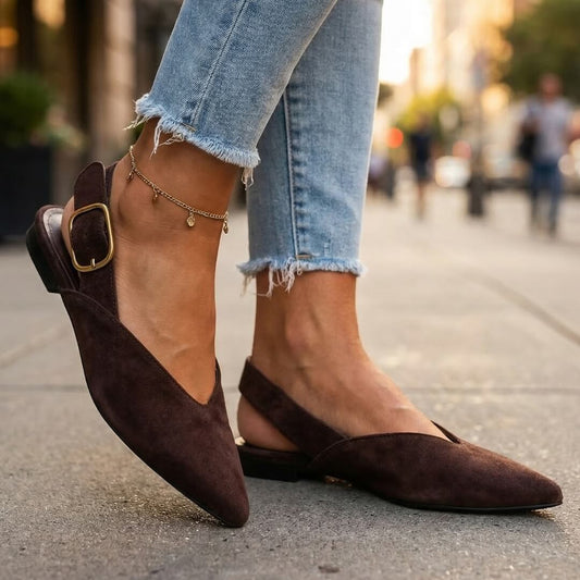 Women's Premium Suede Pointed Toe Flat Shoes Corvine