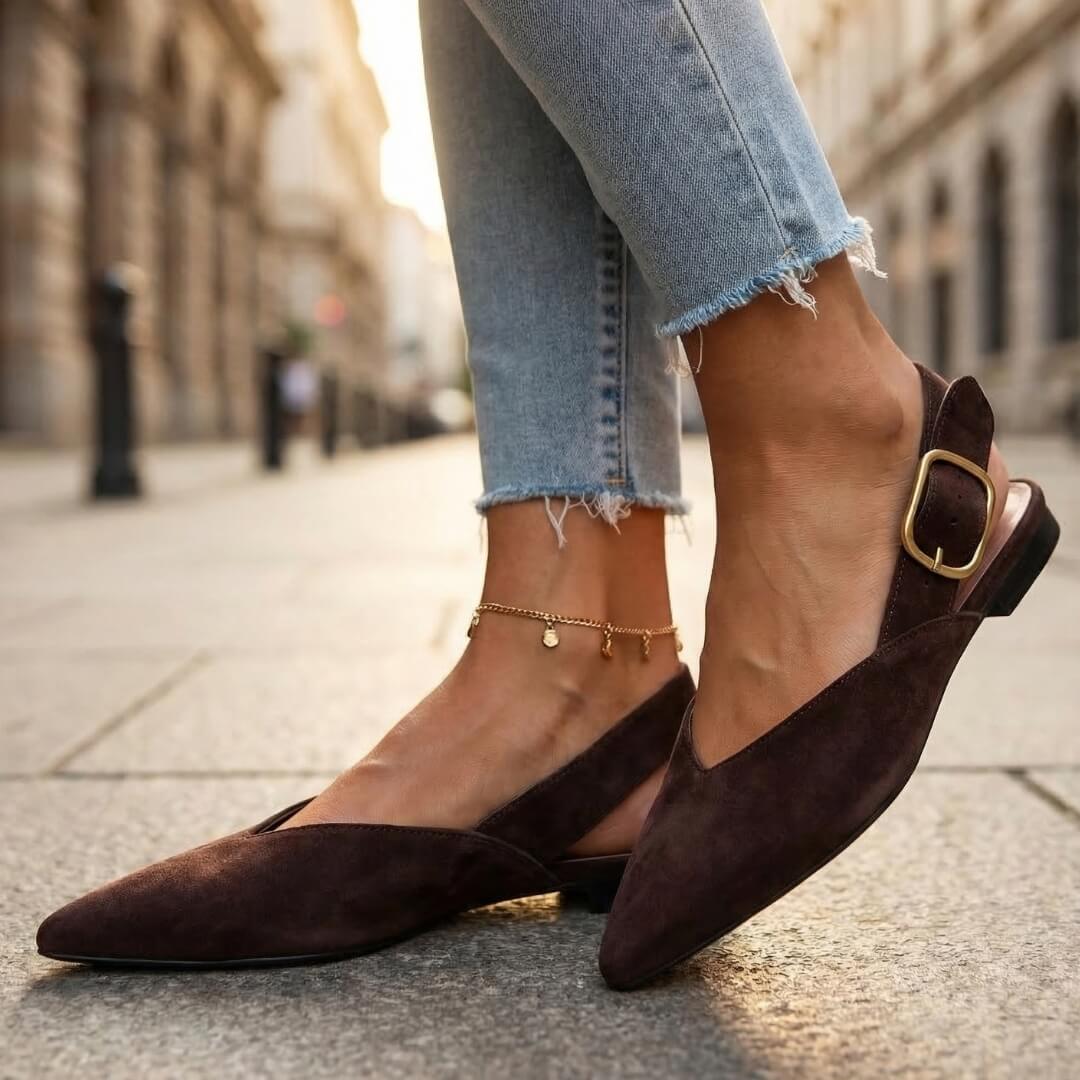 Women's Premium Suede Pointed Toe Flat Shoes Corvine