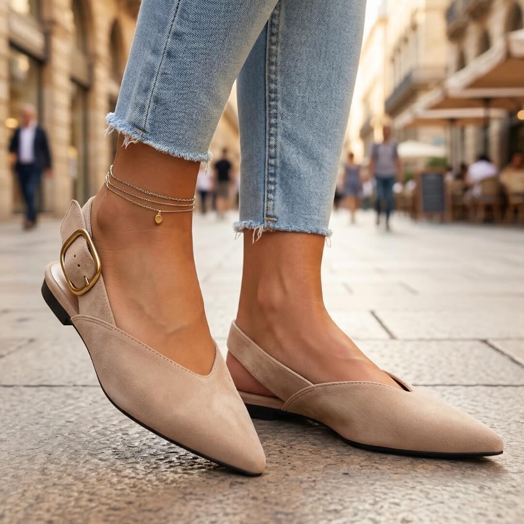 Women's Premium Suede Pointed Toe Flat Shoes Corvine