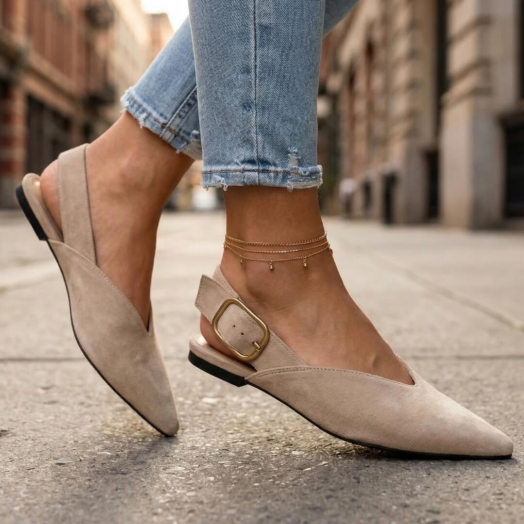 Women's Premium Suede Pointed Toe Flat Shoes Corvine