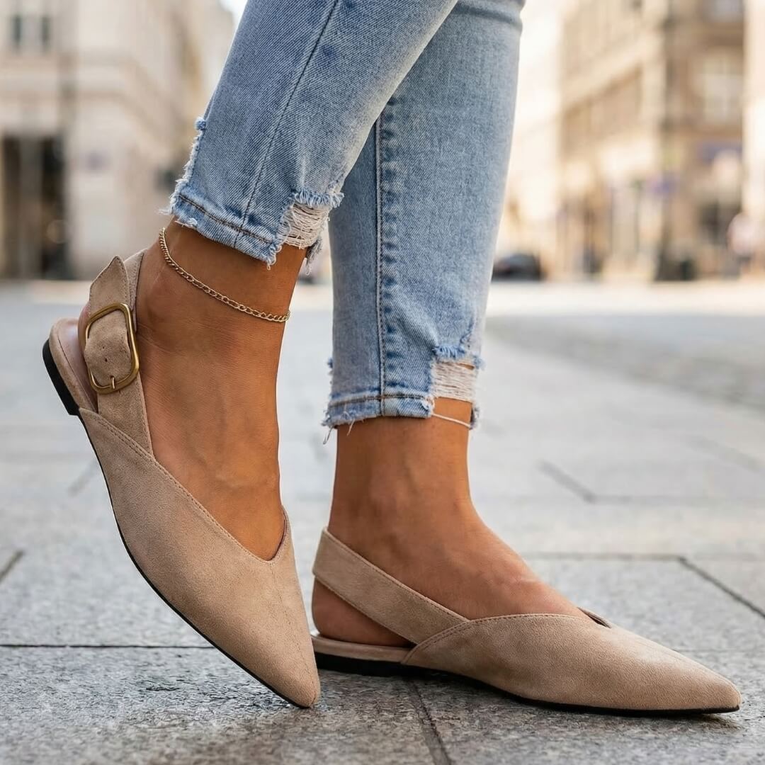 Women's Premium Suede Pointed Toe Flat Shoes Corvine
