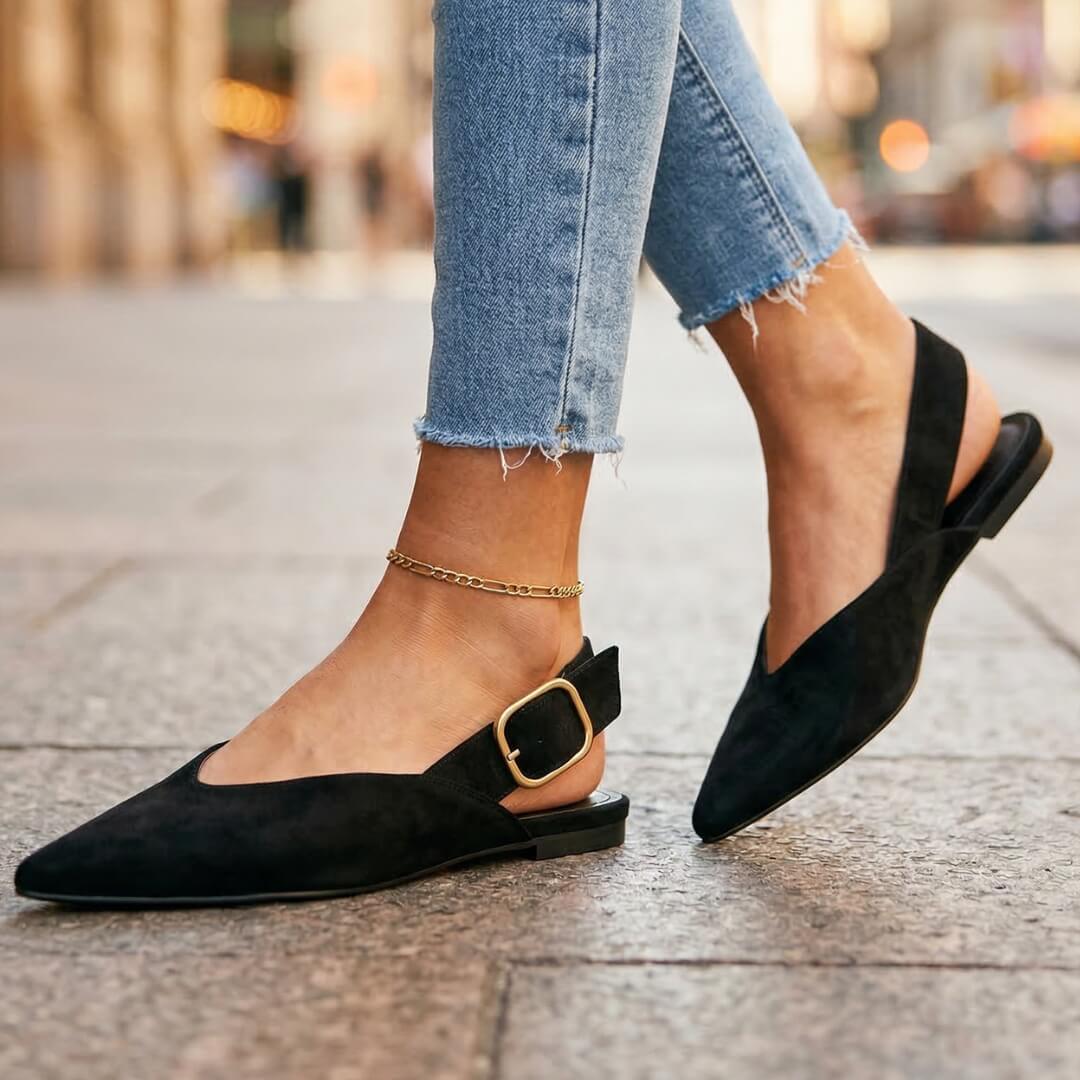 Women's Premium Suede Pointed Toe Flat Shoes Corvine